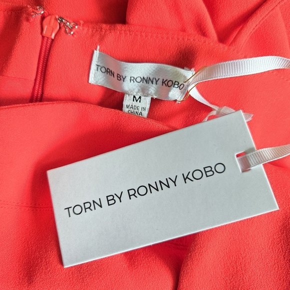 New Torn By Ronny Kobo Anna Crepe Crimson Dress Spring 2025 Size Medium NWT - Picture 13 of 15